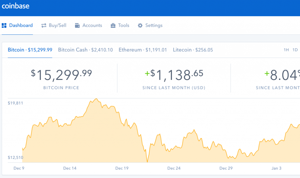 coinbase account home